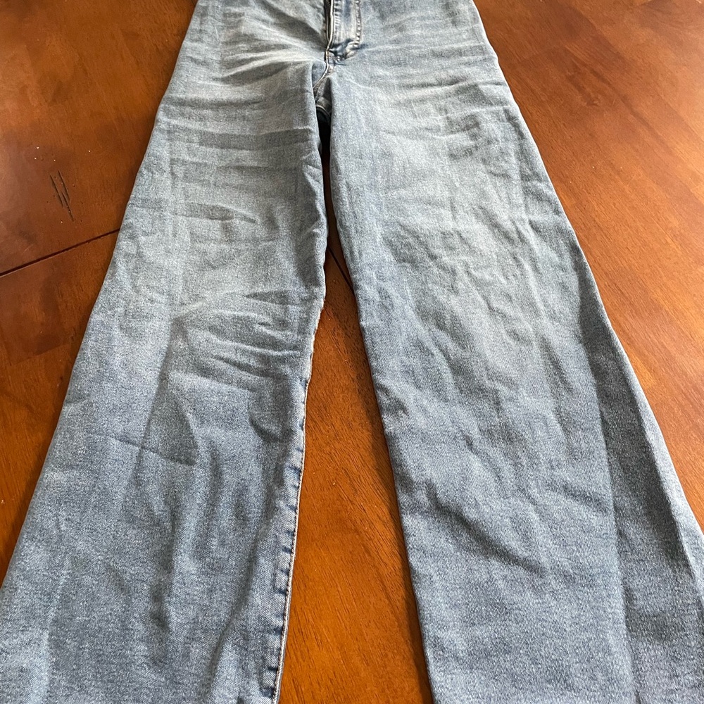 Zara Light Gray Wide Leg Jeans